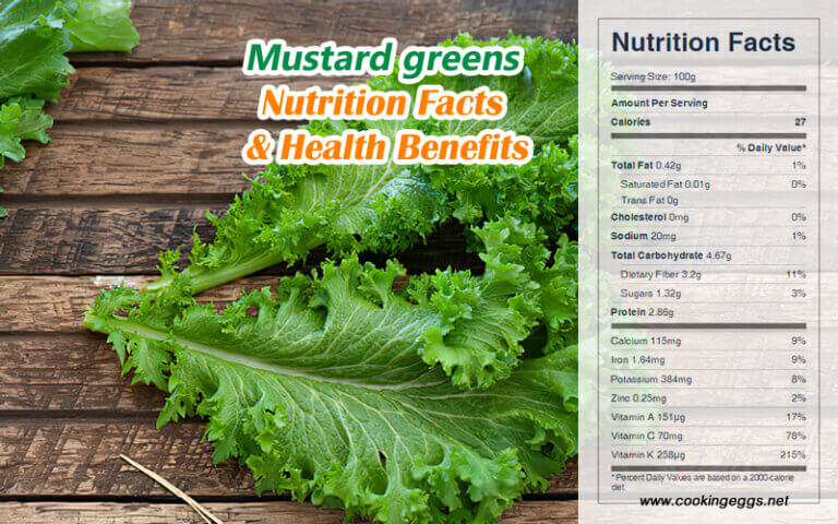 Mustard greens Nutrition Facts & Health Benefits - CookingEggs